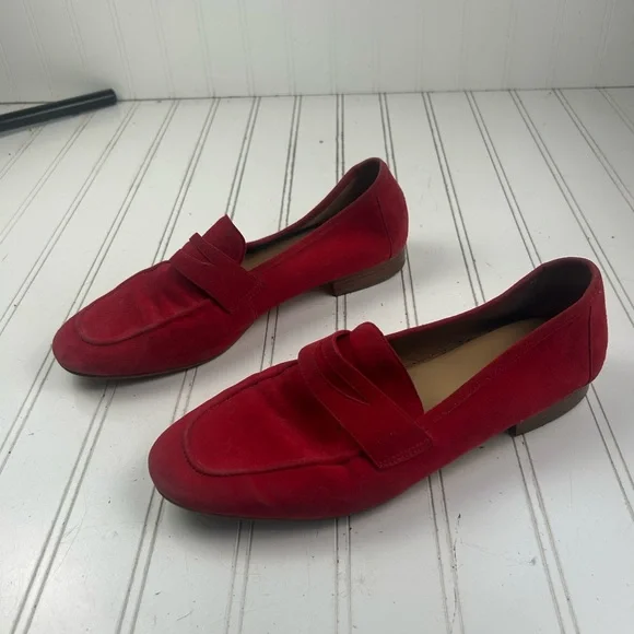 Talbots Red Suede Loafer Flats Womenโs Size 9.5 - Picture 5 of 11